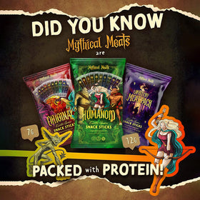 Mythical Meats wild boar stick—bold snacking with mythic character.