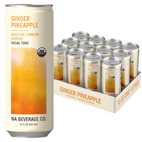 NA Beverage Social Tonic can with ginger pineapple flavor for a refreshing non-alcoholic option.