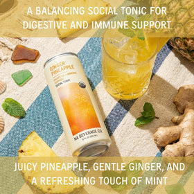 NA Beverage Social Tonic glass showcases mushroom infusion and wellness-inspired sipping.