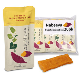 Nabeeya Korean Sweet Potato Sticks pack shown in individual wrappers for convenient, on-the-go healthy snacking.