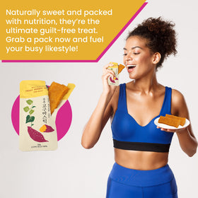 Nabeeya Korean Sweet Potato Sticks on-the-go serving fits busy schedules and school lunches.