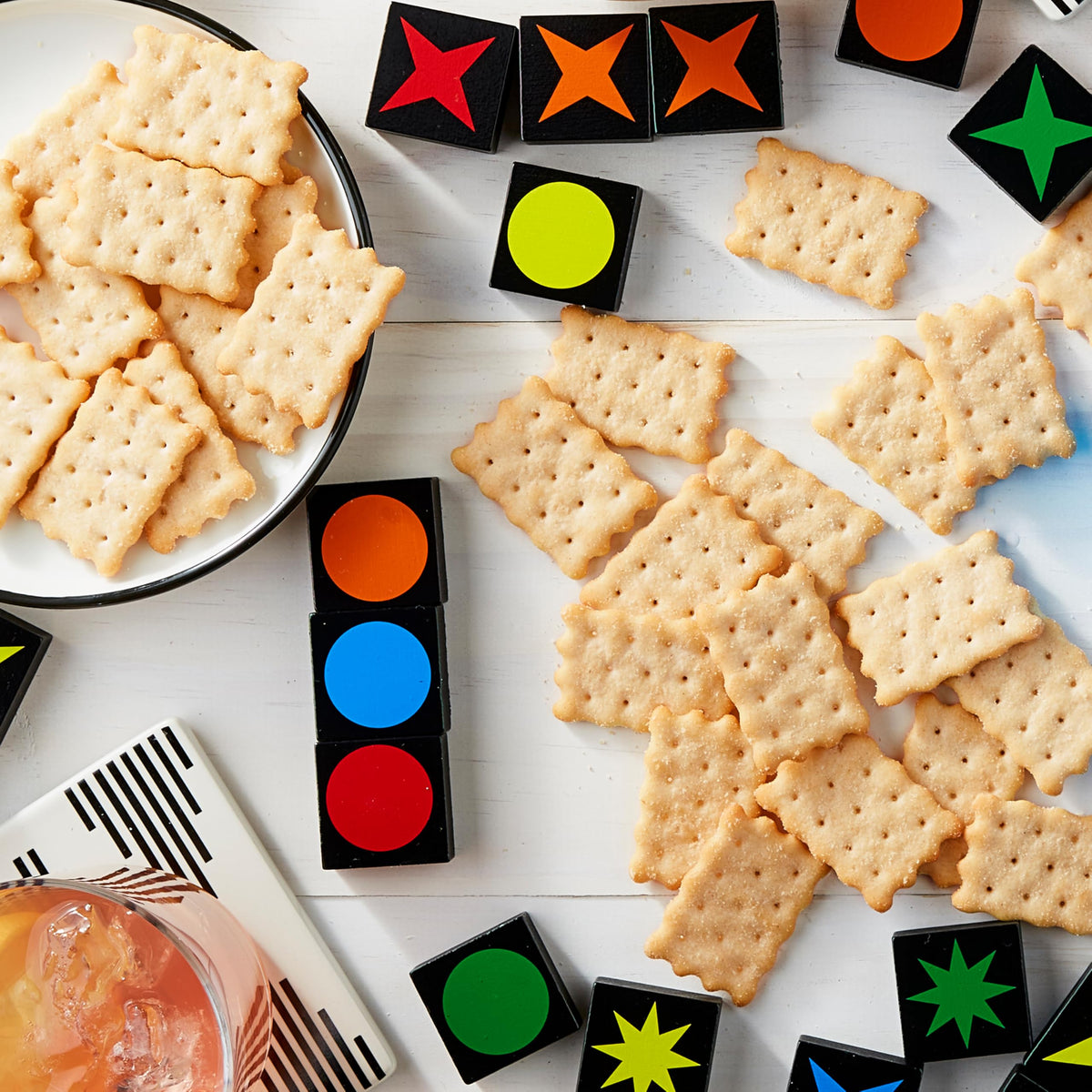 Six-box NABISCO Chicken in a Biskit set ready for gatherings.
