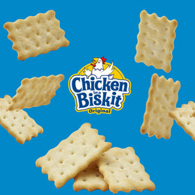 NABISCO Chicken in a Biskit crackers shown with dips on a board.