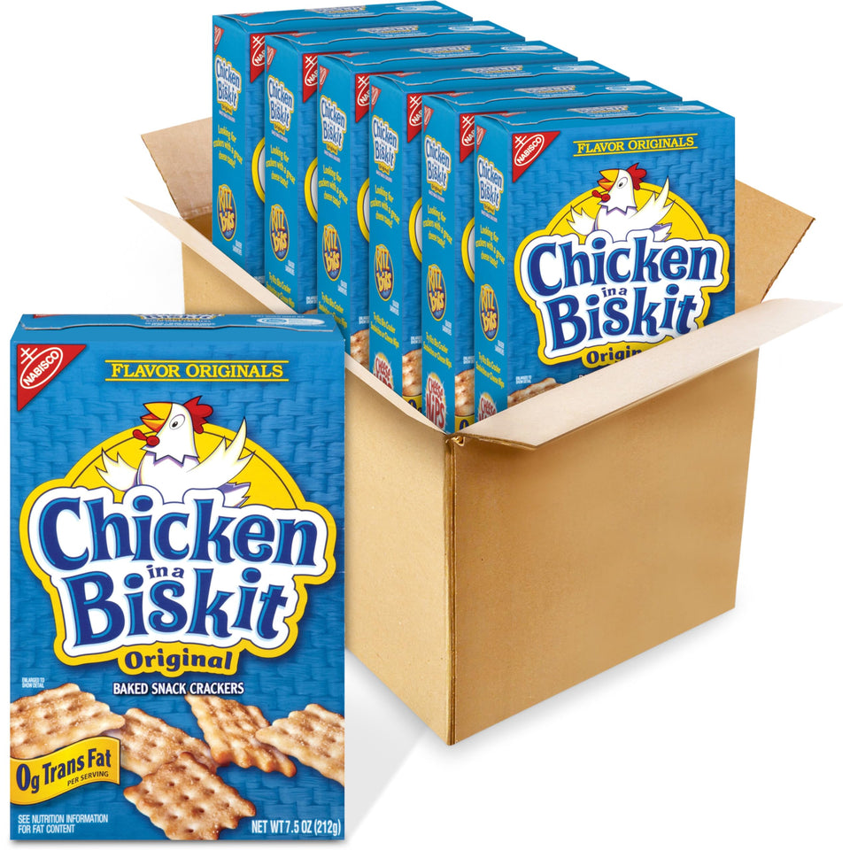 NABISCO Chicken in a Biskit crackers in a six-box bundle for bulk snacking.