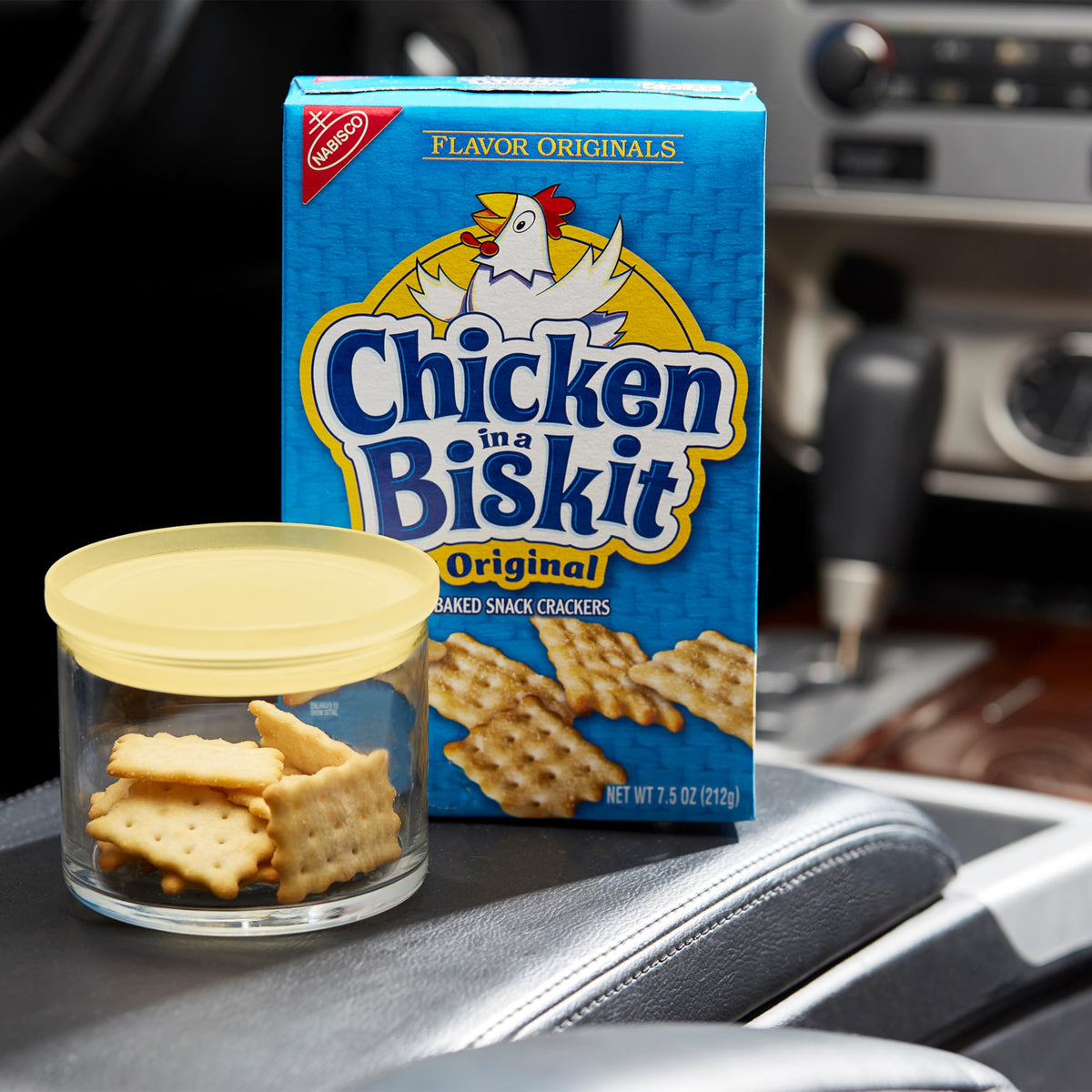 Pantry-ready NABISCO Chicken in a Biskit crackers stay fresh.