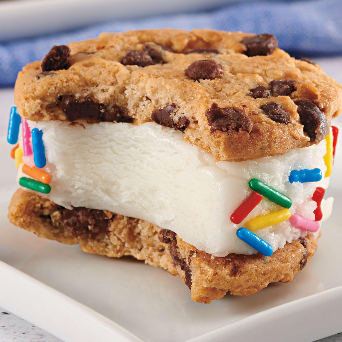 Nabisco CHIPS AHOY! close-up with chocolate chips.