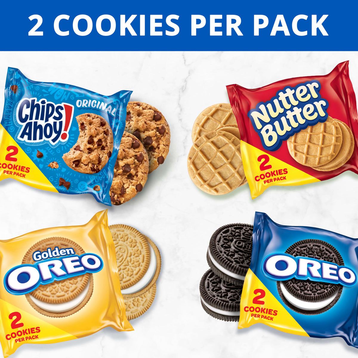 Nabisco CHIPS AHOY! pack, crunchy cookies great with ice cream.