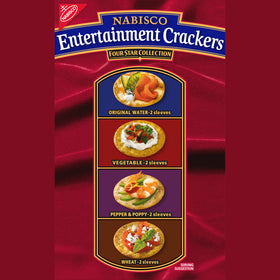 Nabisco Entertainment Crackers Vegetable sleeve paired with toppings.