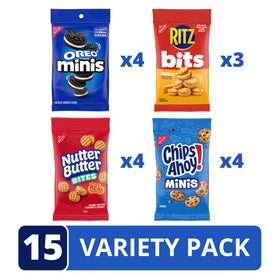 NABISCO Nutter Butter Bites in portable bags with peanut butter flavor for snacking.
