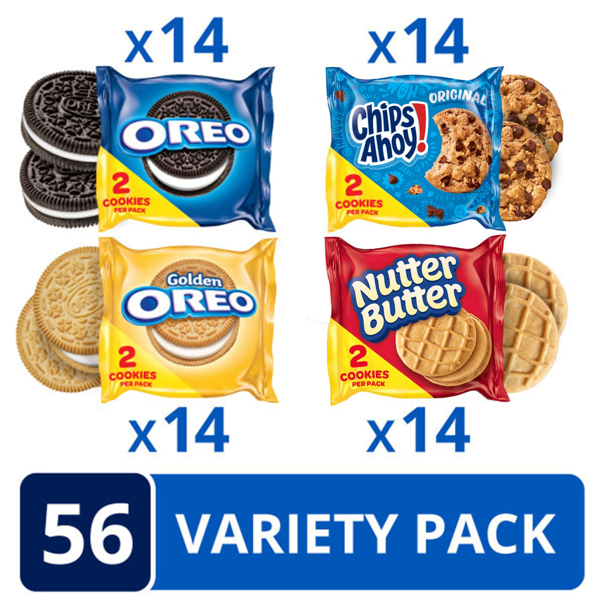 Nabisco OREO Golden pack, light cookies ideal for snacking and dunking.
