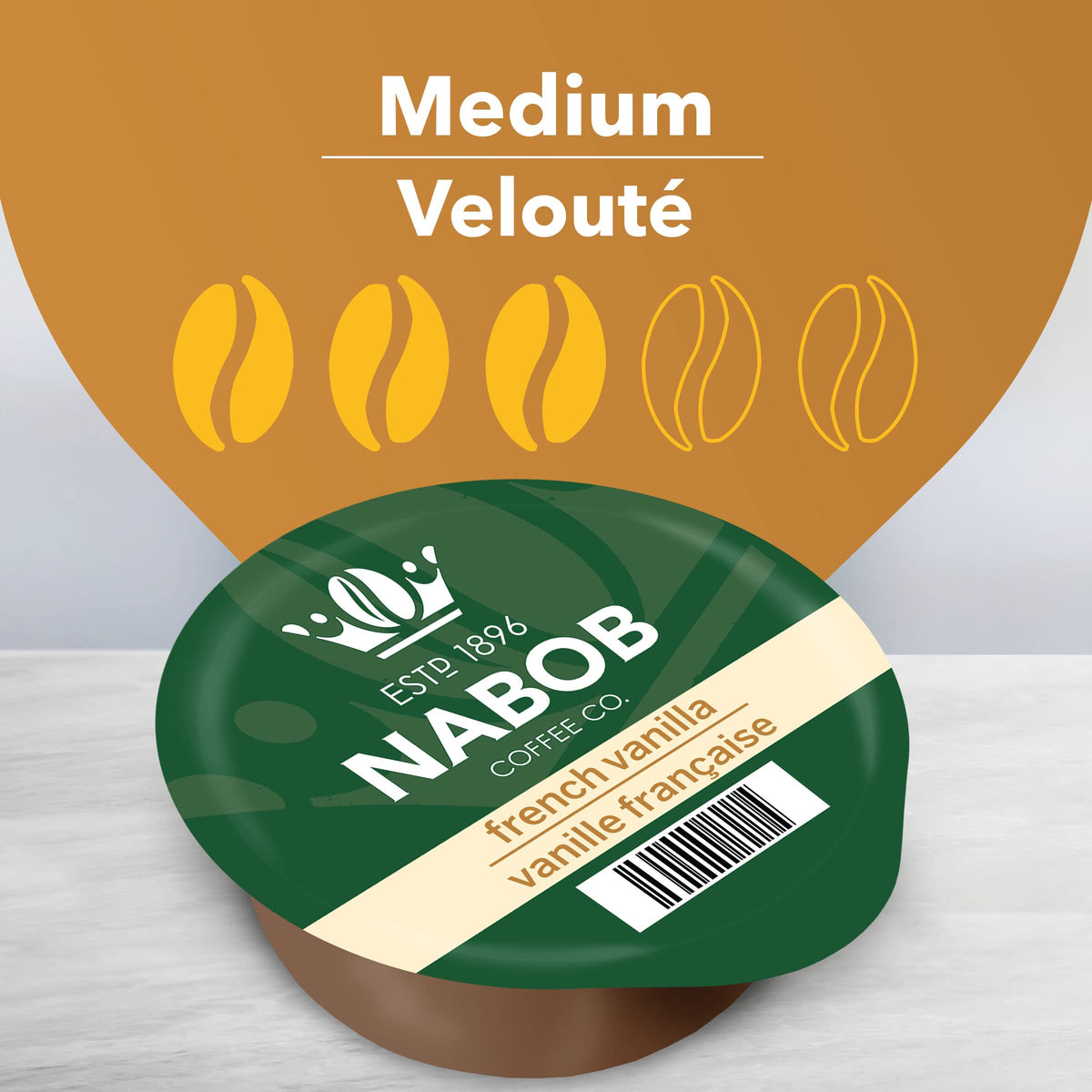 Nabob Cafe Collection French Vanilla T-Disc pack, ideal for quick, flavorful mornings