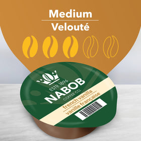 Nabob Cafe Collection French Vanilla T-Disc pack, ideal for quick, flavorful mornings