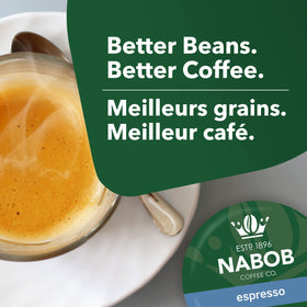 NABOB Tassimo discs variety suited for morning or afternoon espresso.