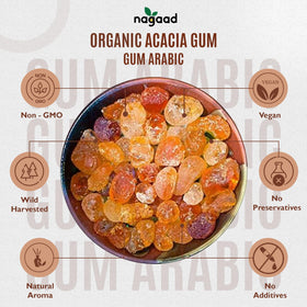 Nagaad Acacia Senegal Gum Arabic cosmetic binder enhances creams and lotions.
