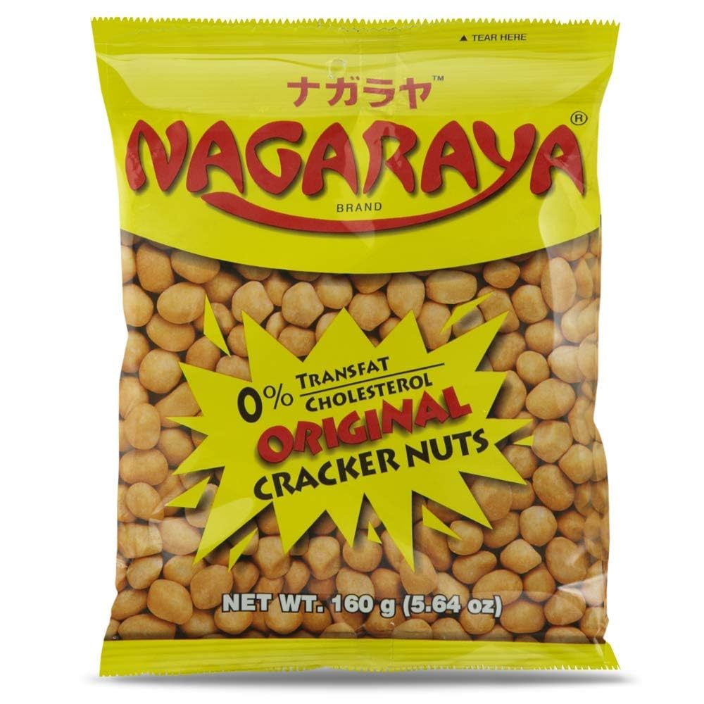 Nagaraya Original Cracker Nuts packaging showing the 5-pack bundle for snacking.
