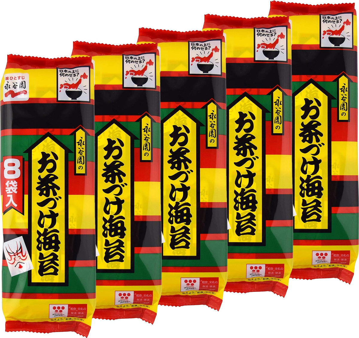 Nagatanien Ochazuke Nori 8pcs pack with seaweed and crispy rice for quick rice topping