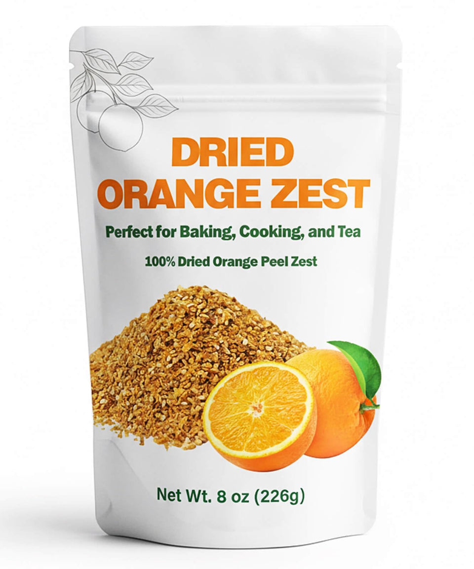 Nahasahr 8oz package of dried orange peel zest for bold baking citrus.