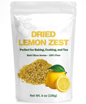 Nahasahr dried lemon zest in resealable pouch for easy baking flavor