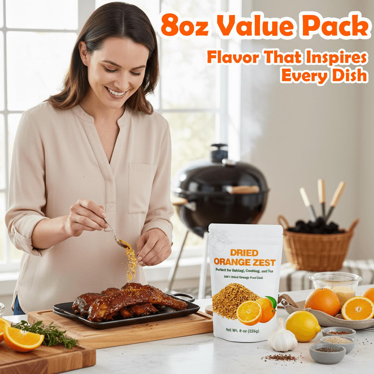Nahasahr resealable pouch keeps zest fresh for baking and tea.