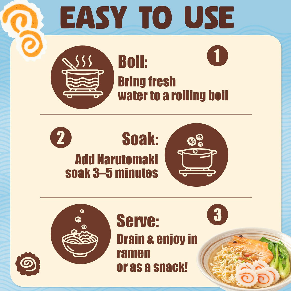 Nahasahr Narutomaki 5-29oz pack ready-to-use for quick noodle boosts