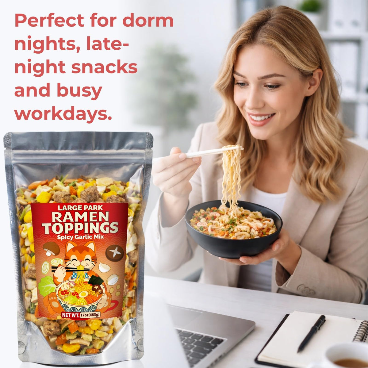 Nahasahr toppings rehydrating quickly in hot broth for flavorful bowls.
