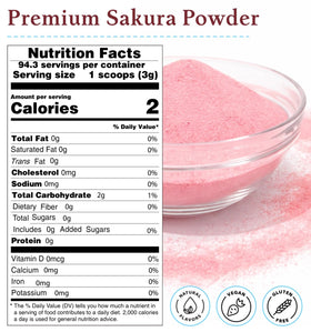 Nahasahr Sakura Powder in latte foam showing pink color and aroma