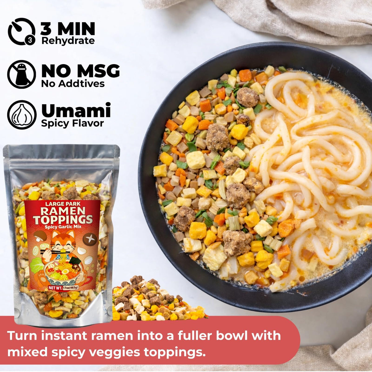 Nahasahr separate chili packet lets you control spice level in bowls.