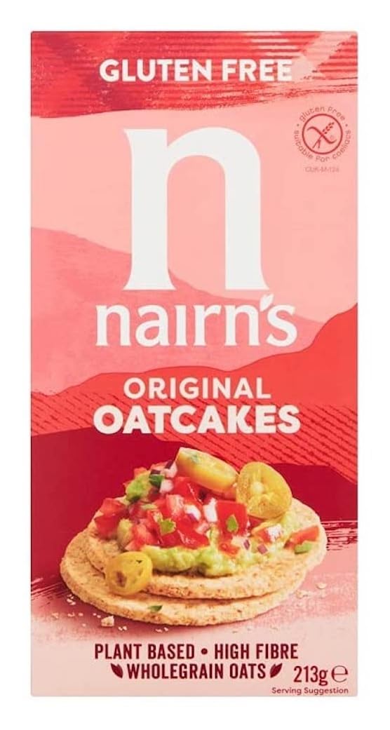 Nairn's Gluten Free Original Oatcakes open pack reveals wholesome, savoury bite.
