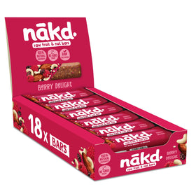 Nakd Berry Delight Bar 35g packshot — gluten-free raw snack option