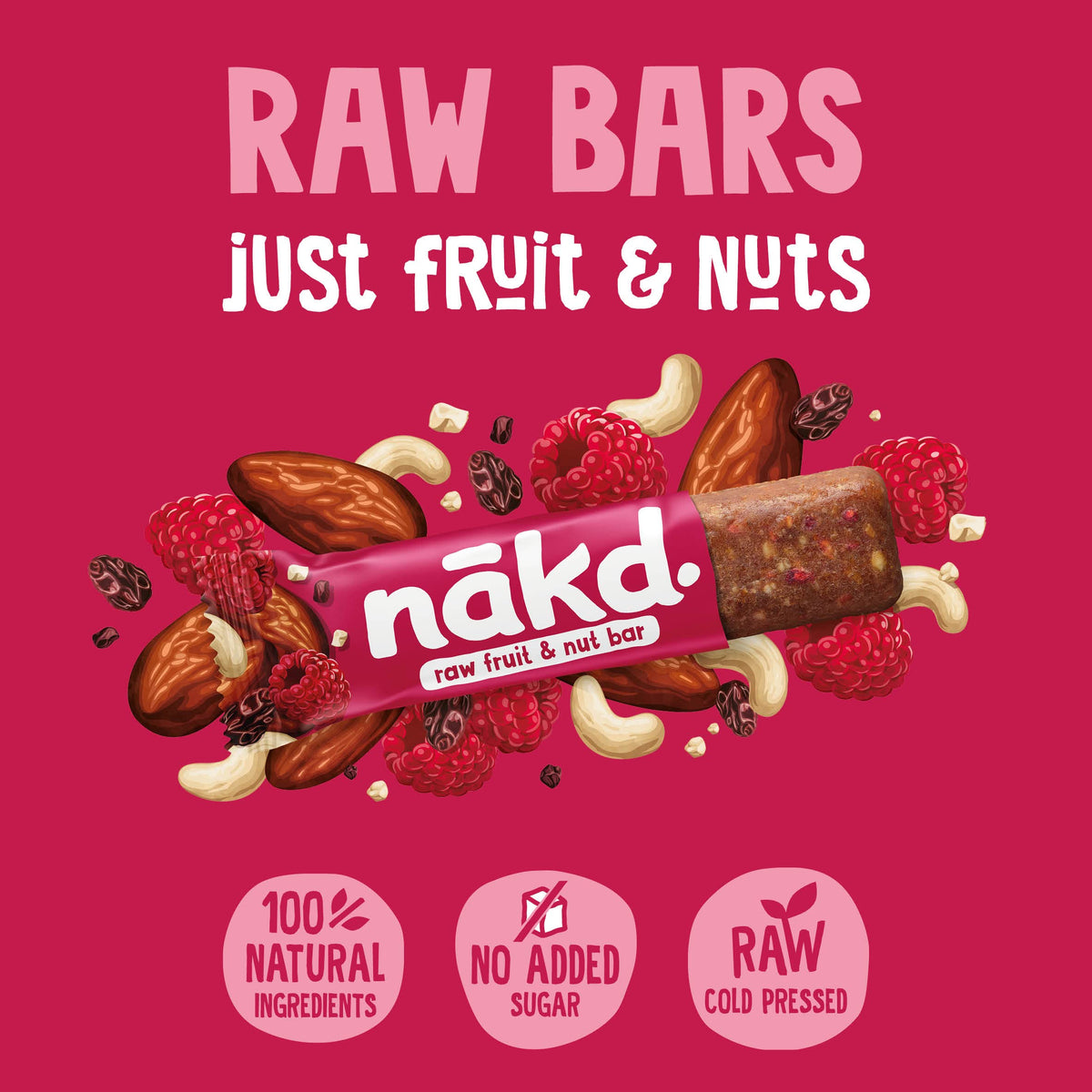 Nakd Berry Delight Bar on-the-go in hand for a convenient plant-based energy boost
