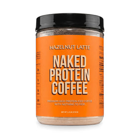 NAKED Hazelnut Latte Protein Coffee bottle—energy for mornings.