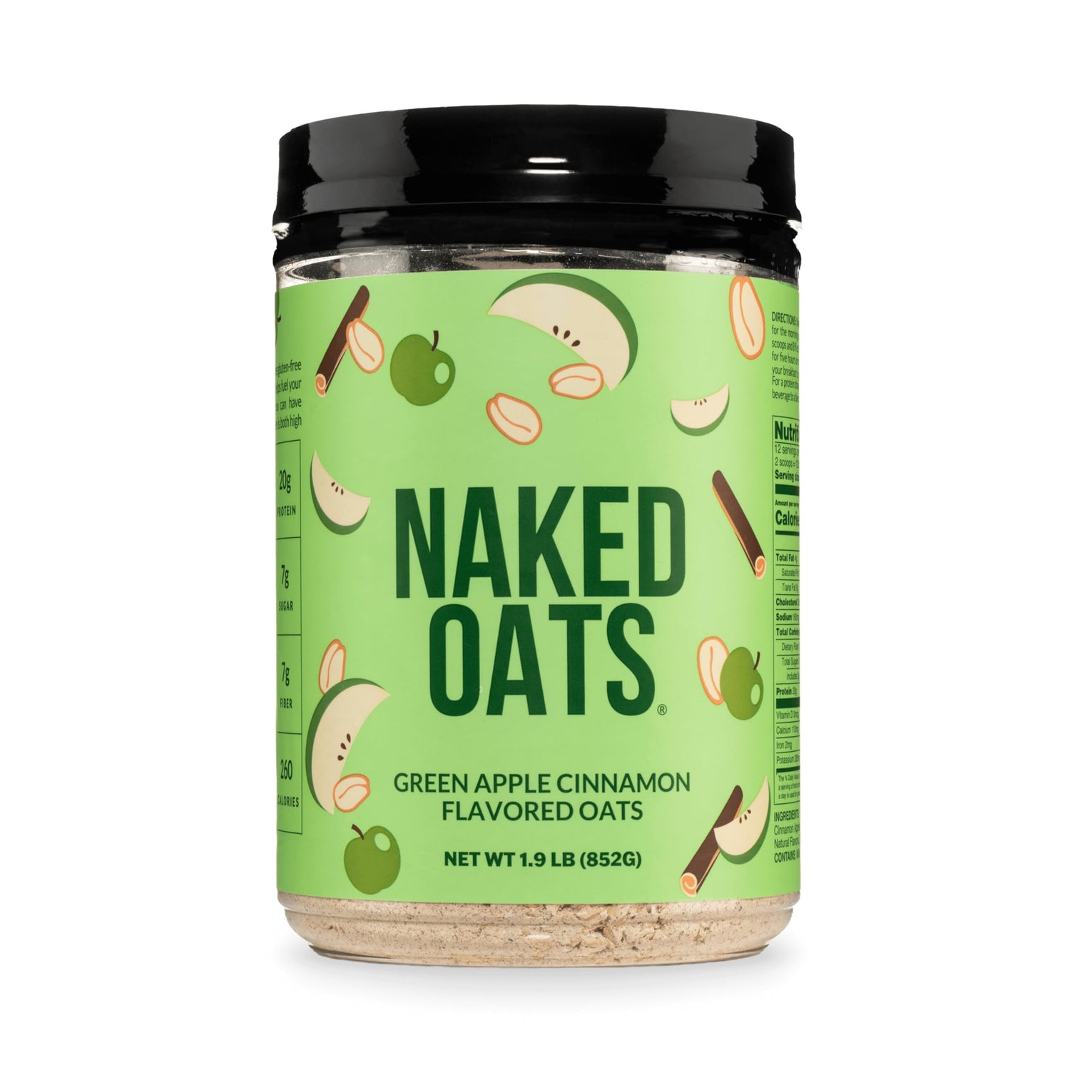 NAKED Oats Apple Cinnamon Overnight Oats serving, a protein-packed breakfast ready in seconds.