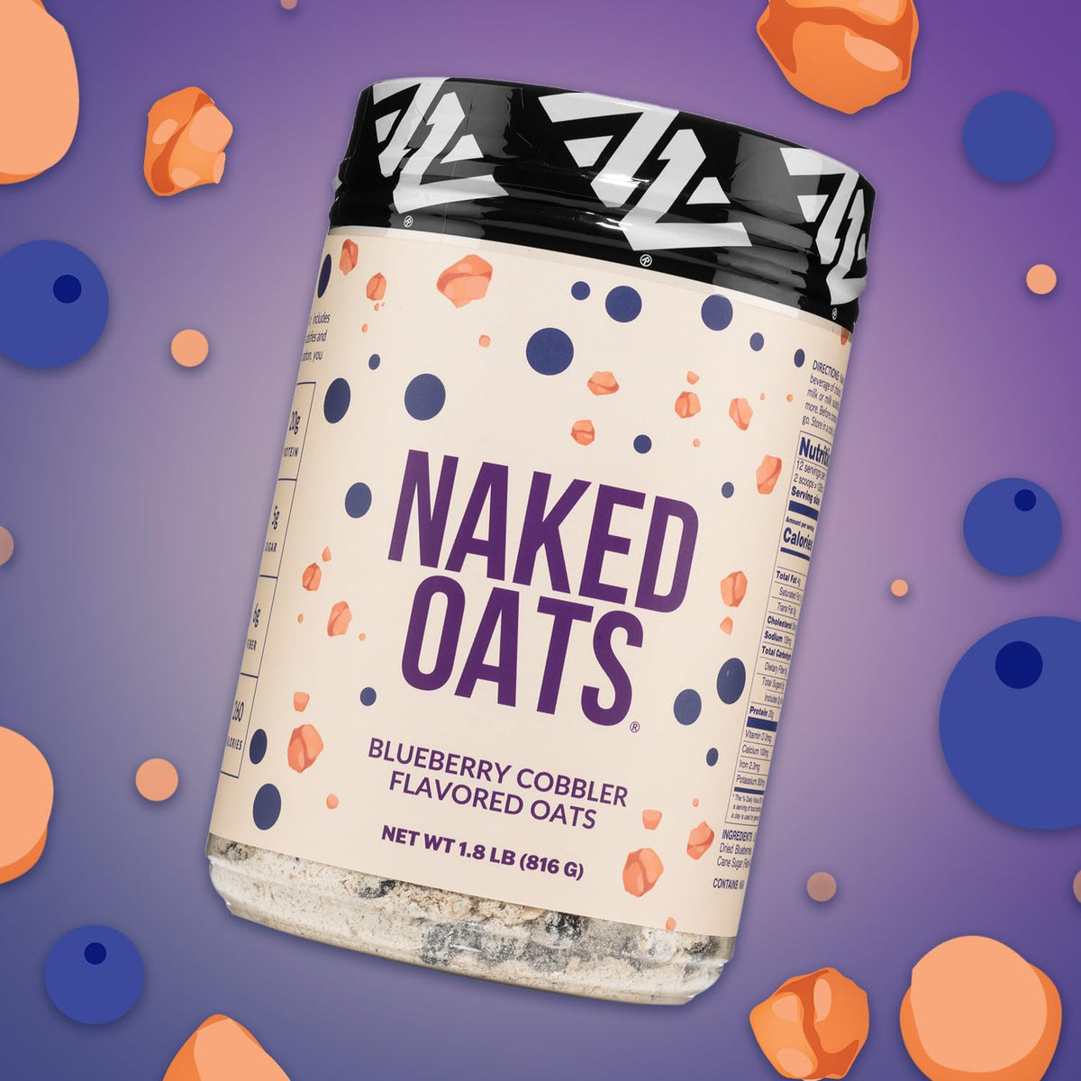 Naked Oats Blueberry Cobbler serving idea without artificial additives.