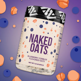 Naked Oats Blueberry Cobbler serving idea without artificial additives.