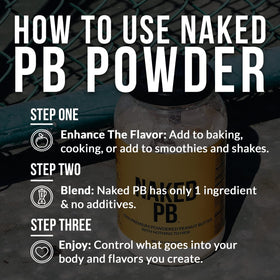 NAKED PB powder packaging and label for transparency.