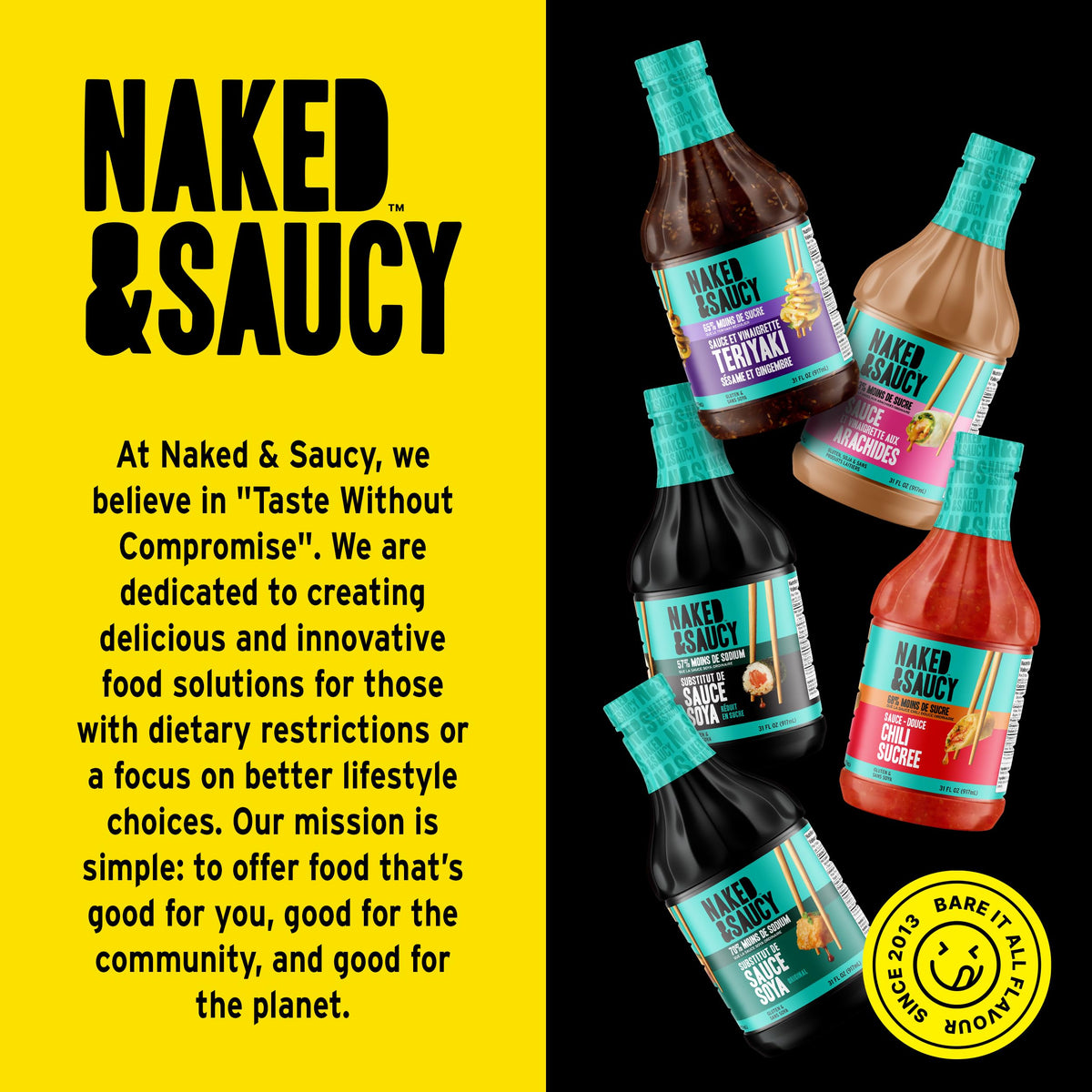 Naked & Saucy salad dressing being dispensed for meal prep.
