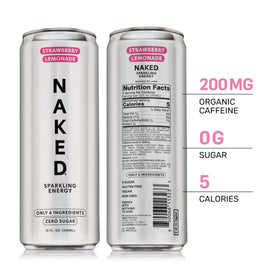NAKED Sparkling Energy bottle pouring for a quick pick-me-up during busy days.