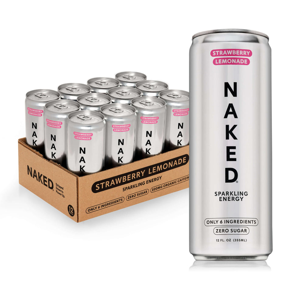 NAKED Sparkling Energy Strawberry Lemonade can with bold flavor and smooth energy lift.