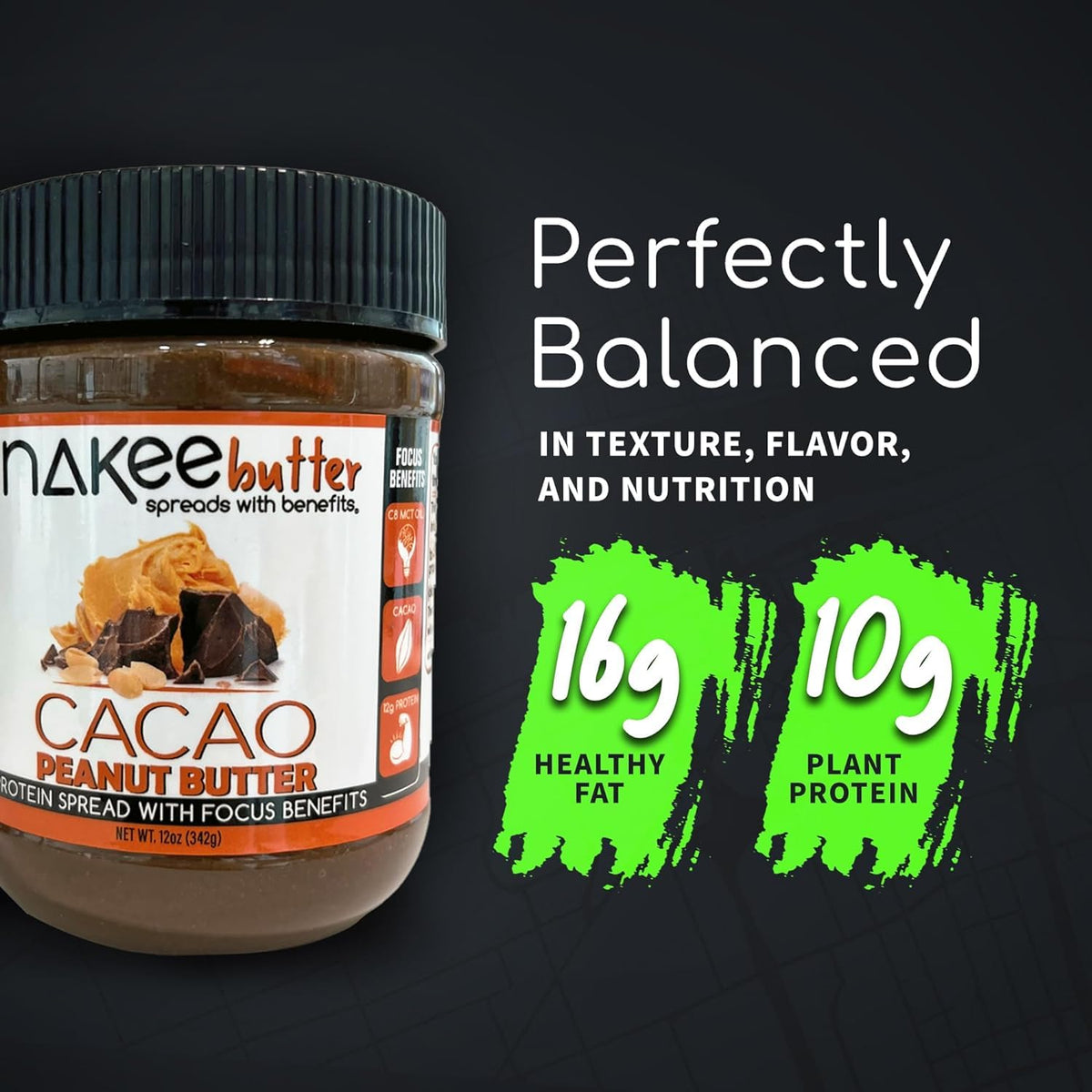 Nakee Butter Focus keto-friendly, low-carb snack for mindful eating.