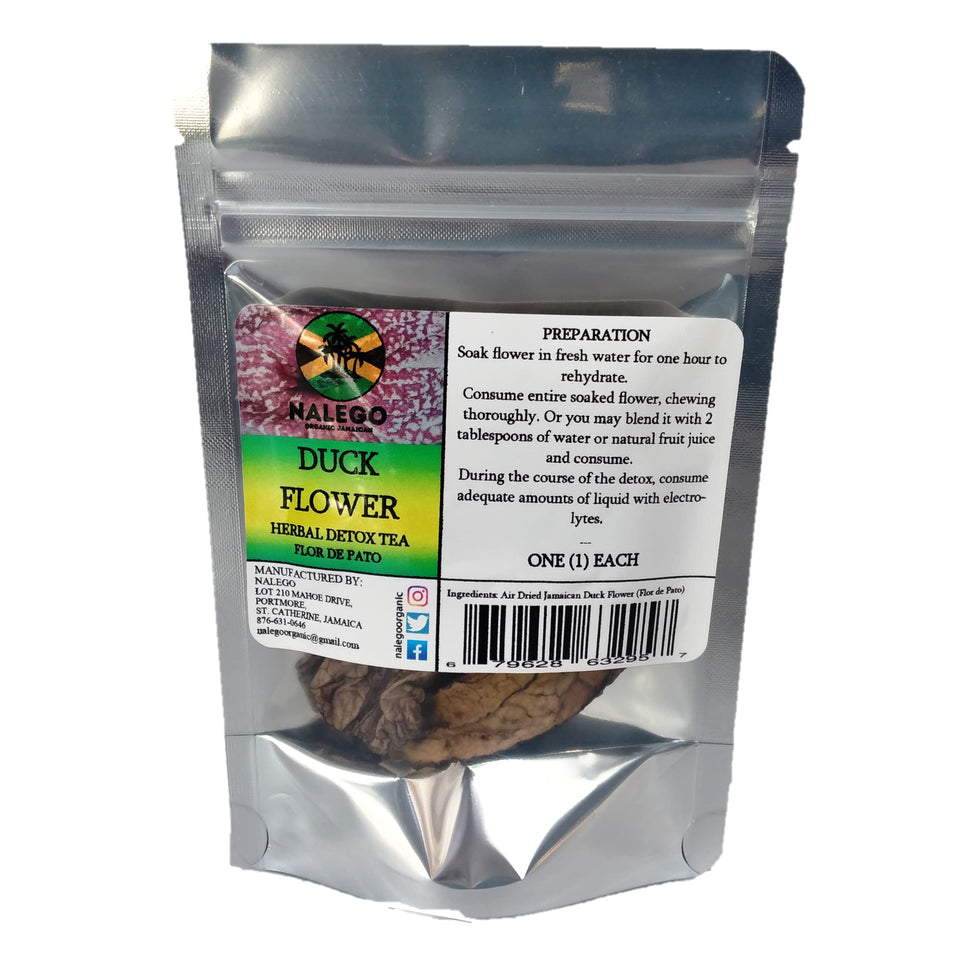 Nalego Duck Flowers Detox Tea bag ready to brew for a calming herbal ritual