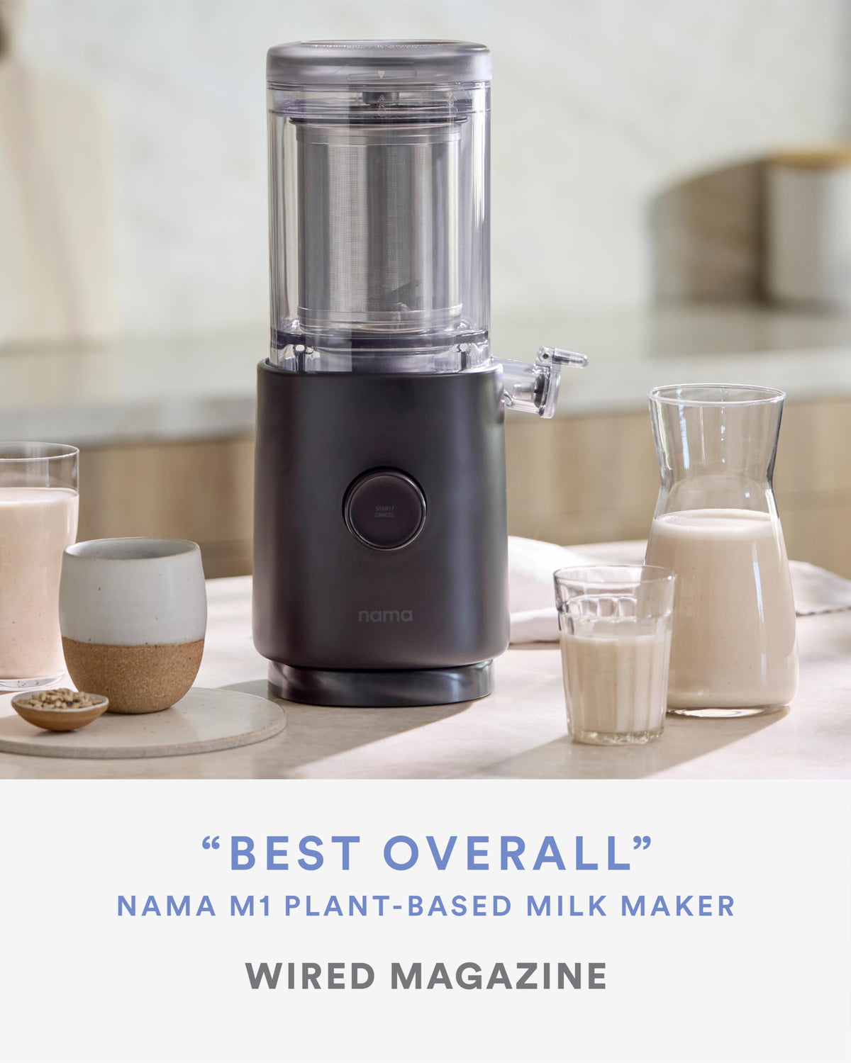 Adding ingredients to Nama M1 for fresh plant milk