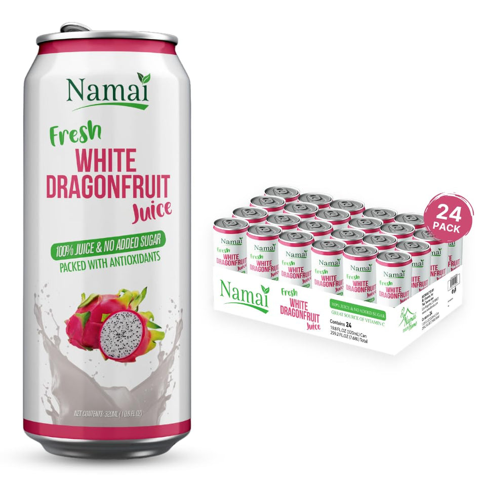 Namai dragonfruit juice bottle highlights 100% natural fruit hydration