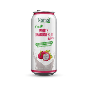 Namai dragonfruit juice being poured into a glass for a cooling treat