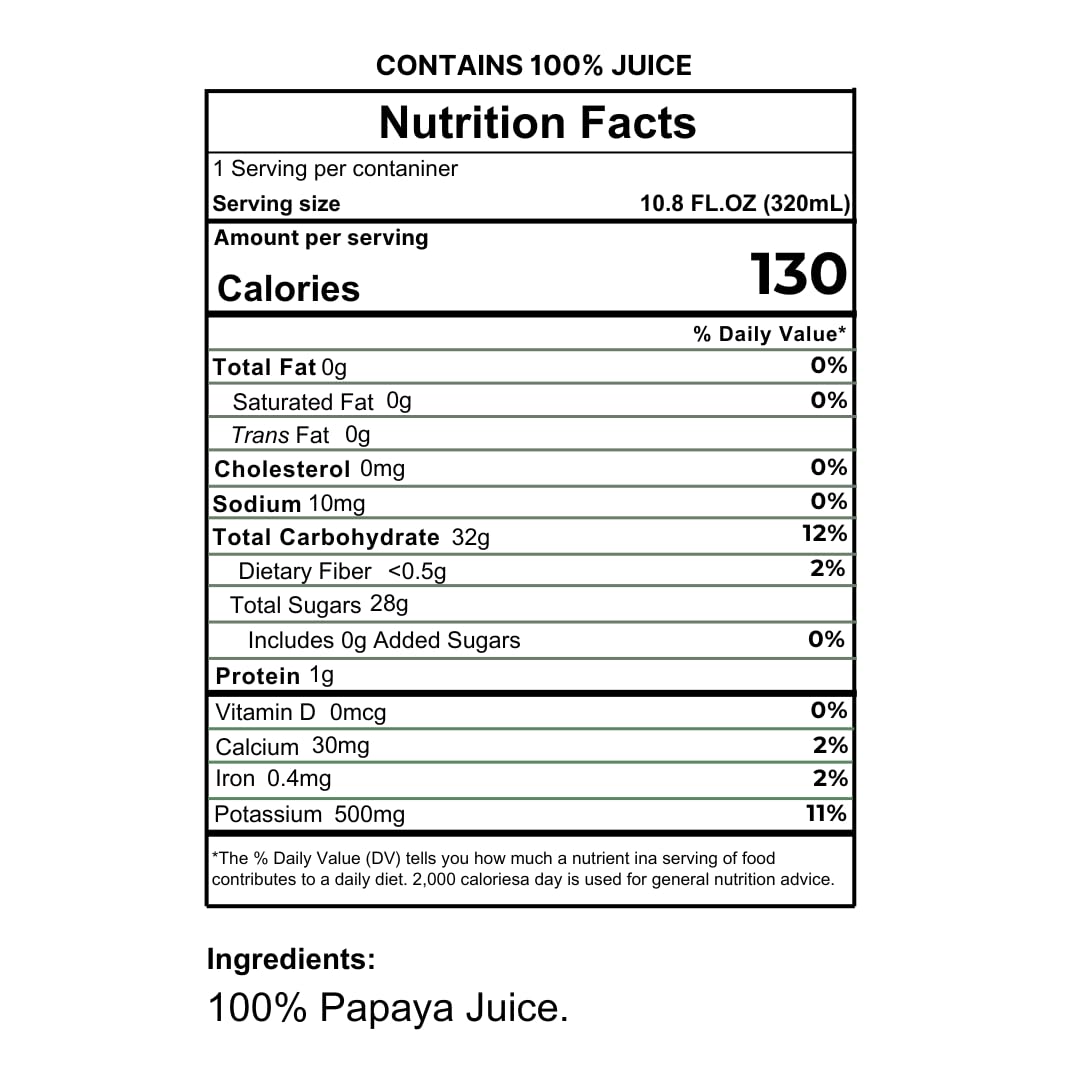 Namai Papaya Juice fridge-ready display for quick, caffeine-free hydration.
