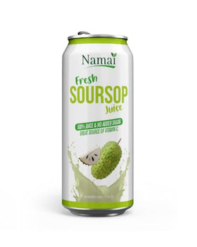 Namai Pure Soursop Juice 24-pack front view highlights clean, one-ingredient formula.