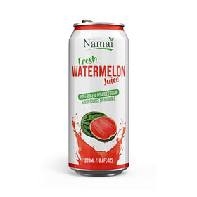 Namai Watermelon Juice being poured into a glass, natural flavor ready to enjoy