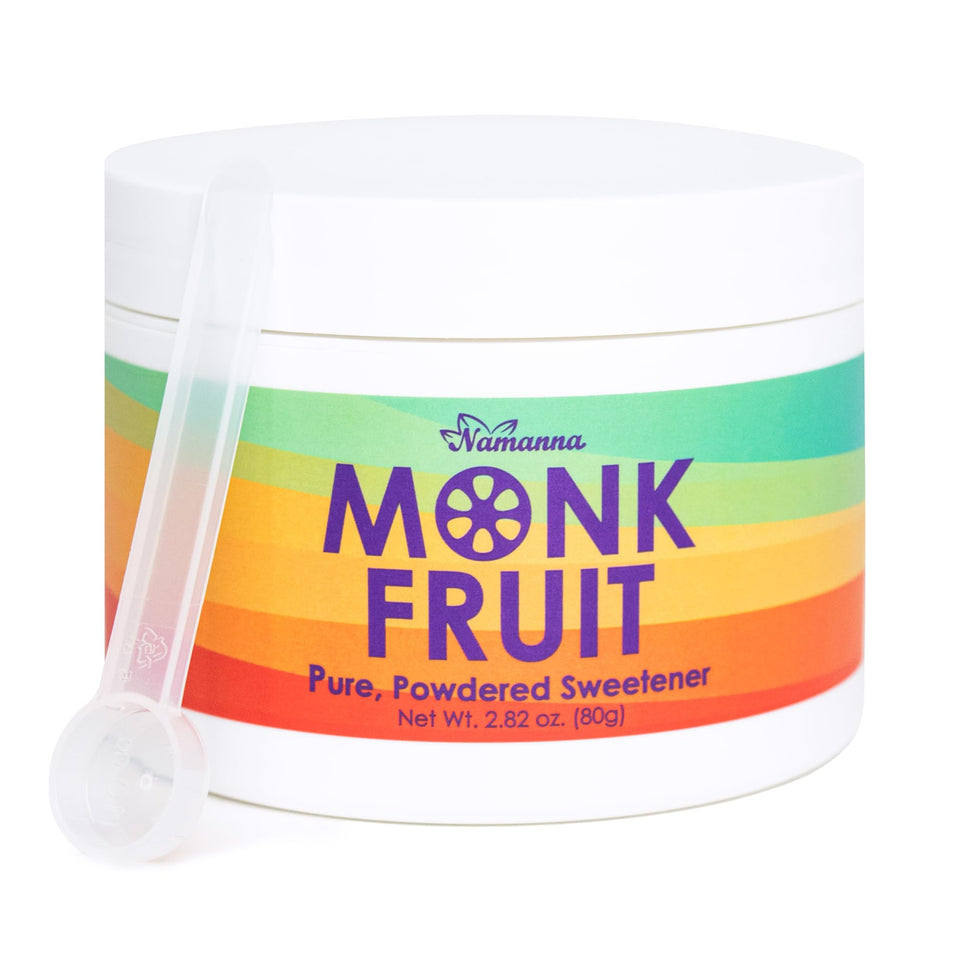 NAMANNA monk fruit sweetener bottle for everyday coffee with zero calories.