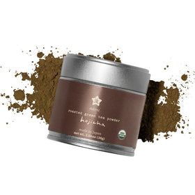 Nami Hojicha 30g tin front, convenient low-caffeine tea moments.