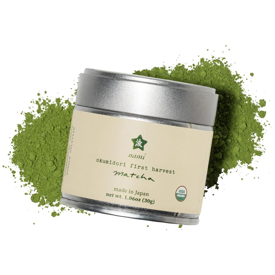 Nami Matcha Okumidori first harvest packaging highlights premium ceremonial-grade tea for daily rituals