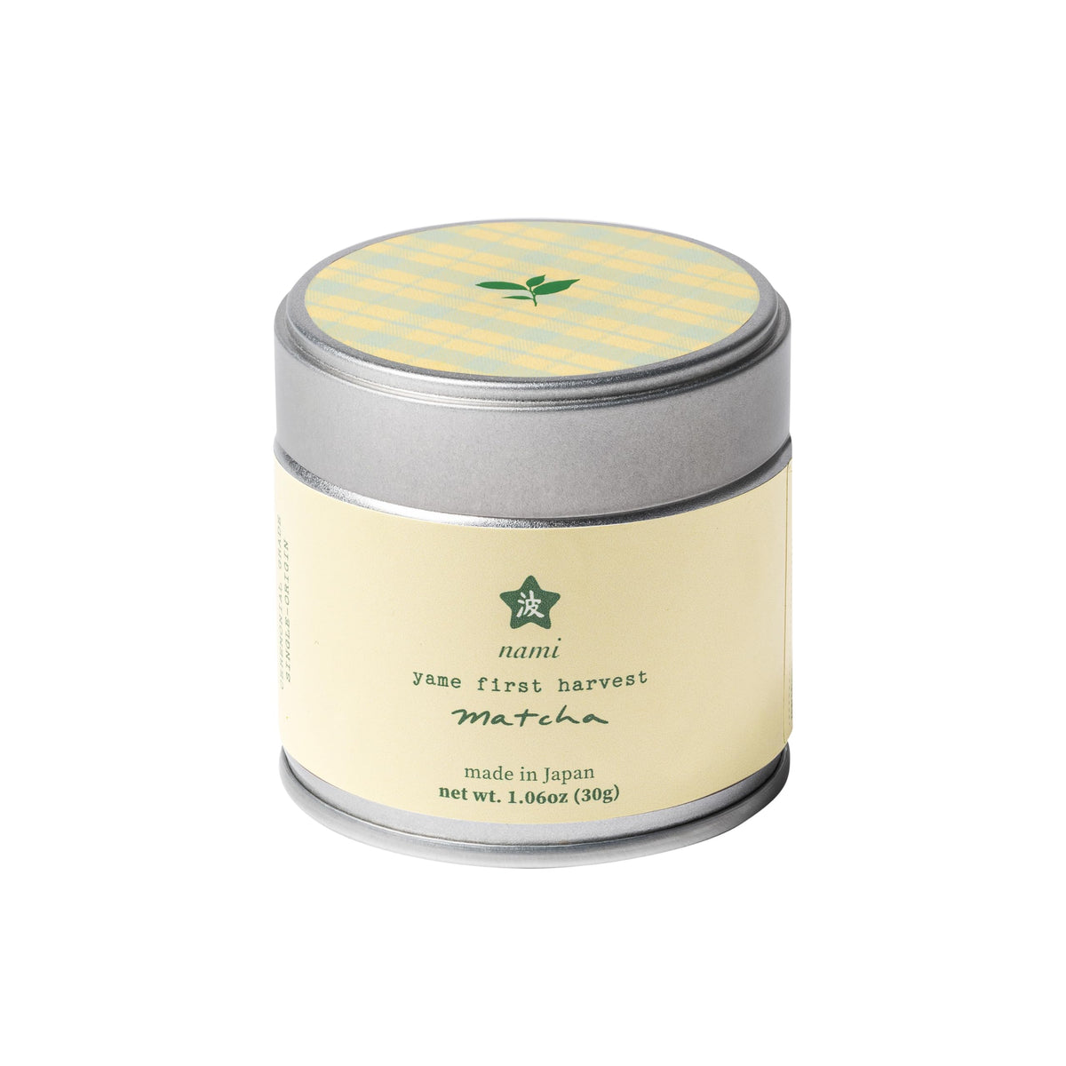 Nami Matcha Yame first harvest tin close-up for premium daily tea ritual